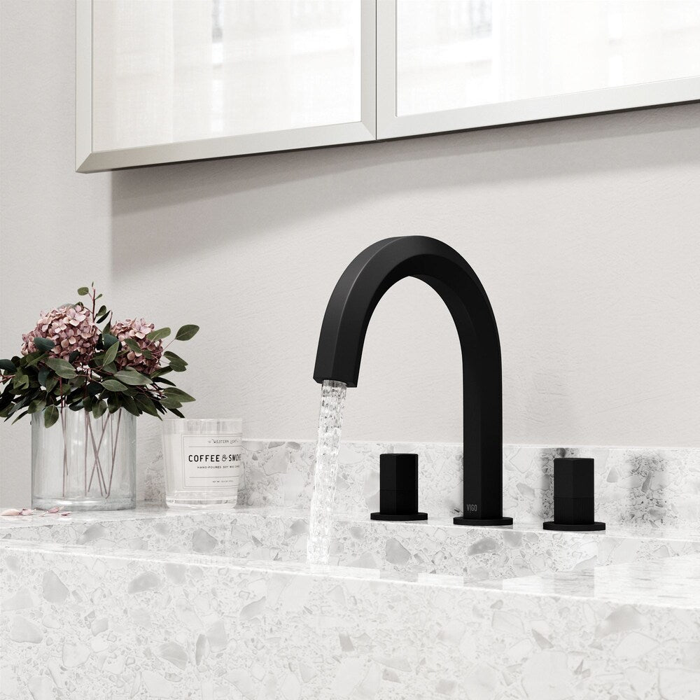 Hart 9" W Widespread 2-Handle Bathroom Faucet in Matte Black