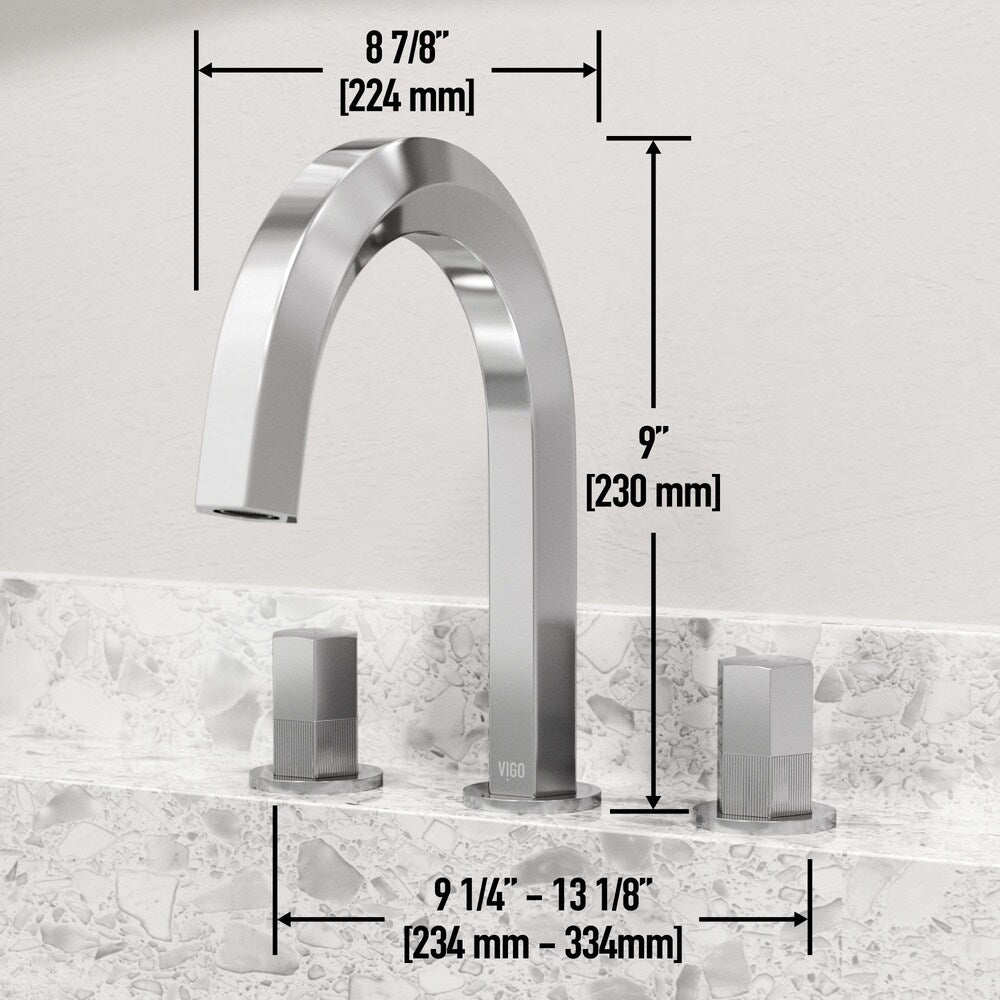 Hart 9" W Widespread 2-Handle Bathroom Faucet in Chrome
