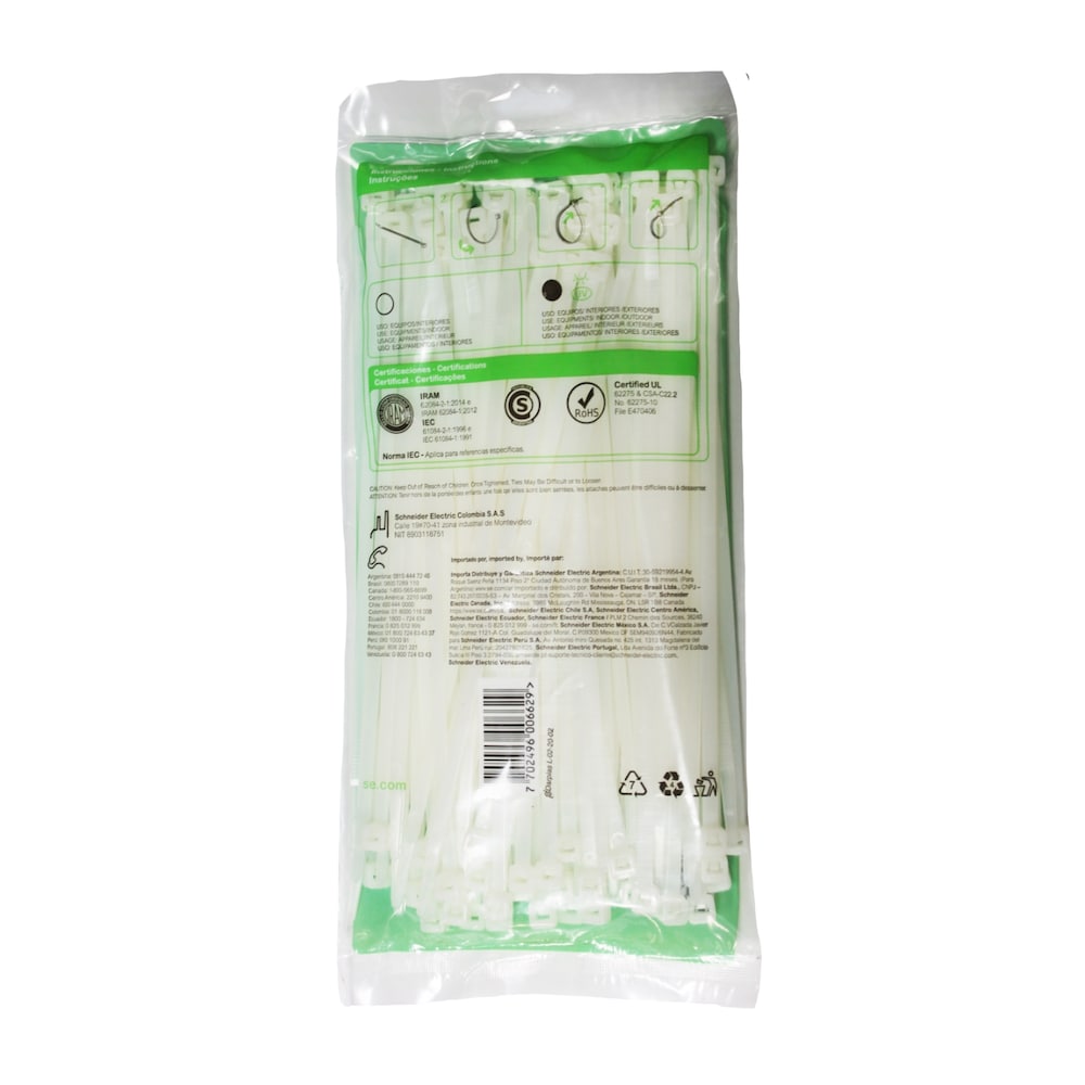 Attaches de câble robustes Dexson 20 cm x 4,6 mm, blanc (paquet de 100)