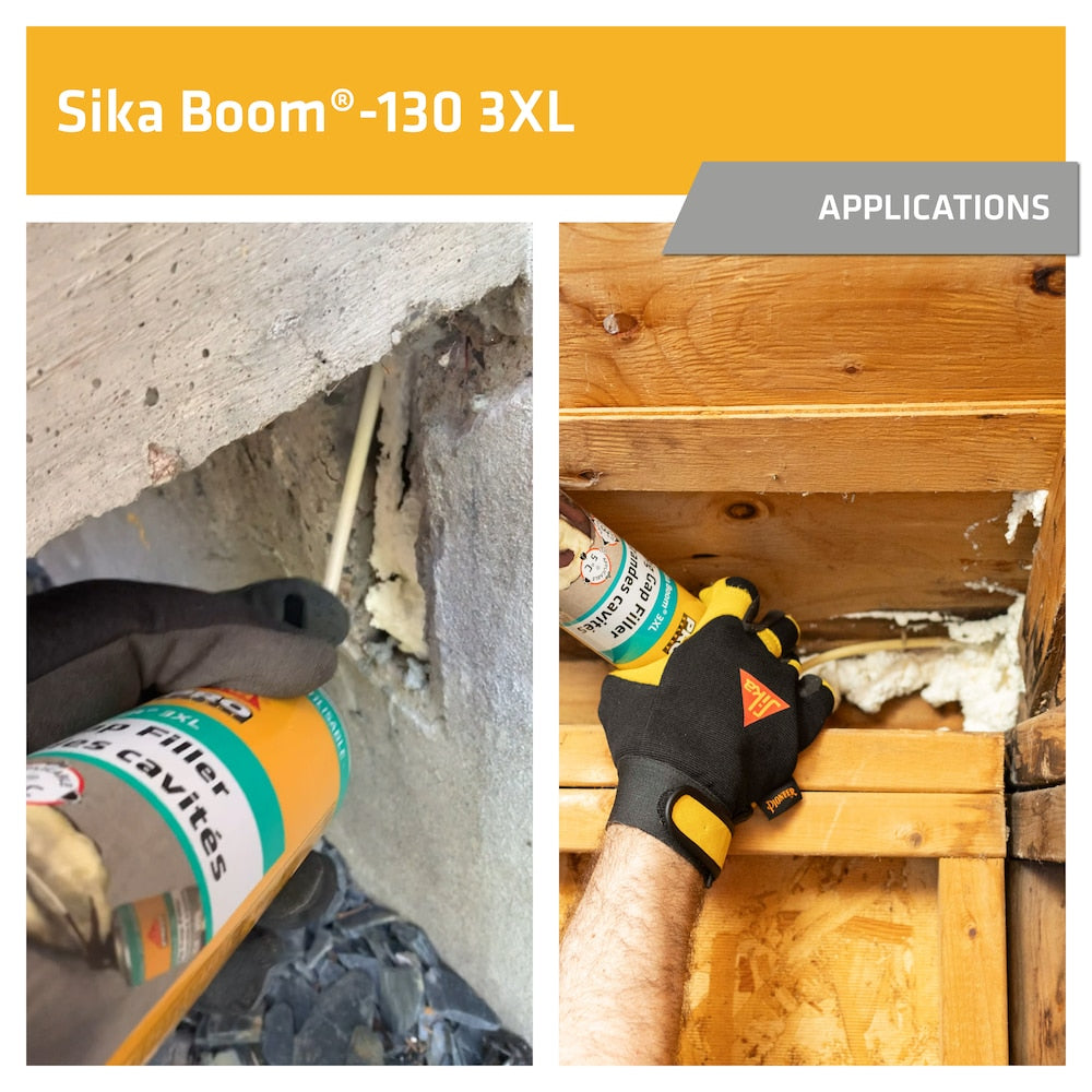Sika Boom -130 3XL, 30 oz, mousse pulvérisée à grand foisonnement pour isolation intérieure et extérieure, 690 g