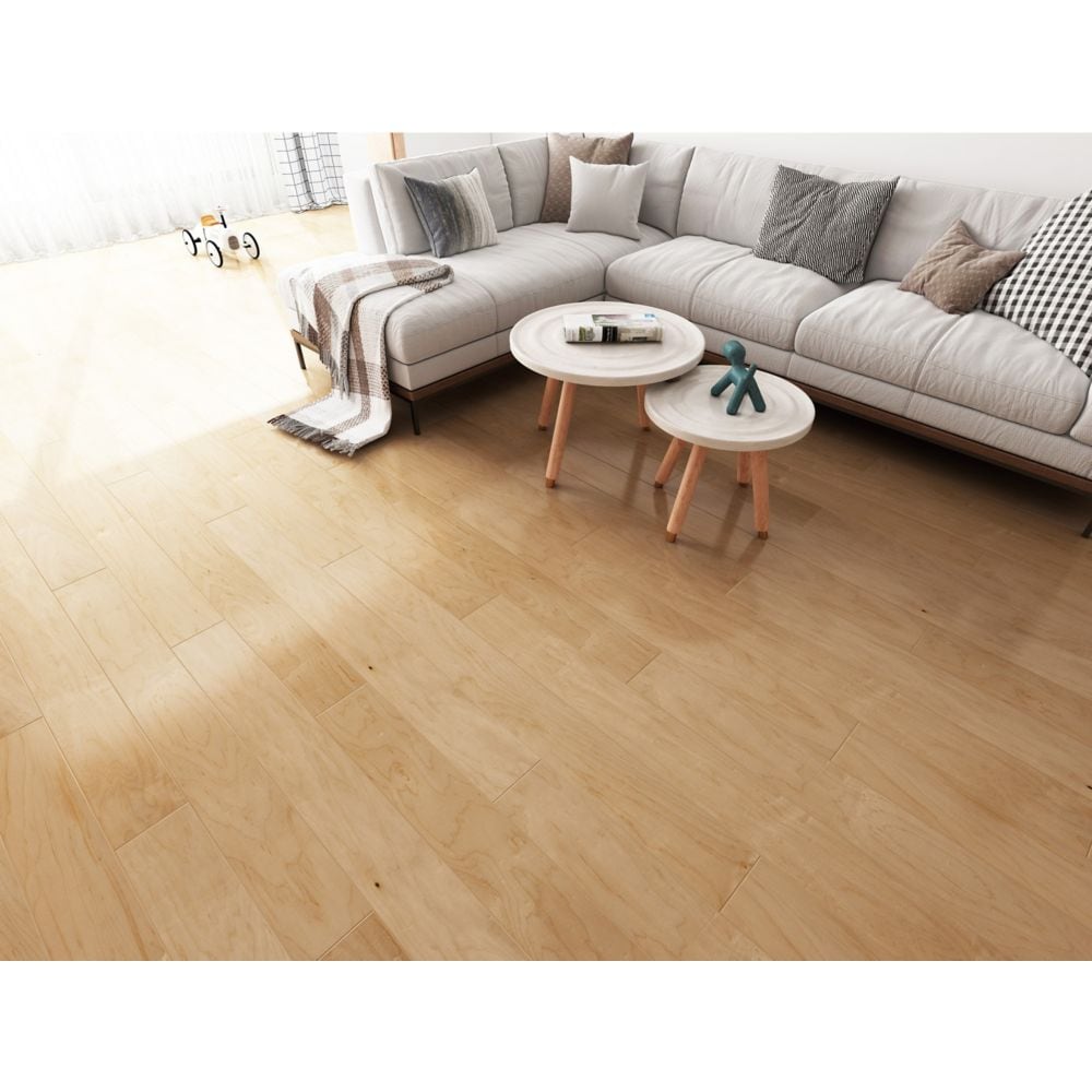 Échantillon de parquet contrecollé en érable naturel SPC 5 po x 6 po