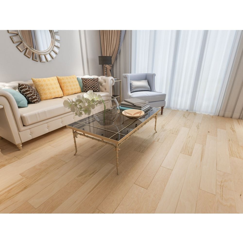 Échantillon de parquet contrecollé en noyer naturel Spc 5 po x 6 po