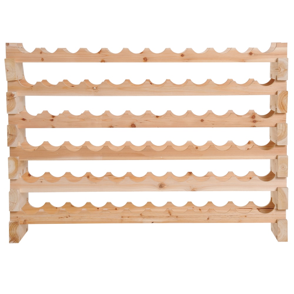 Wood Wine Rack Display 72 Bottles Holder Storage Stand 6-Tier Shelves Wooden