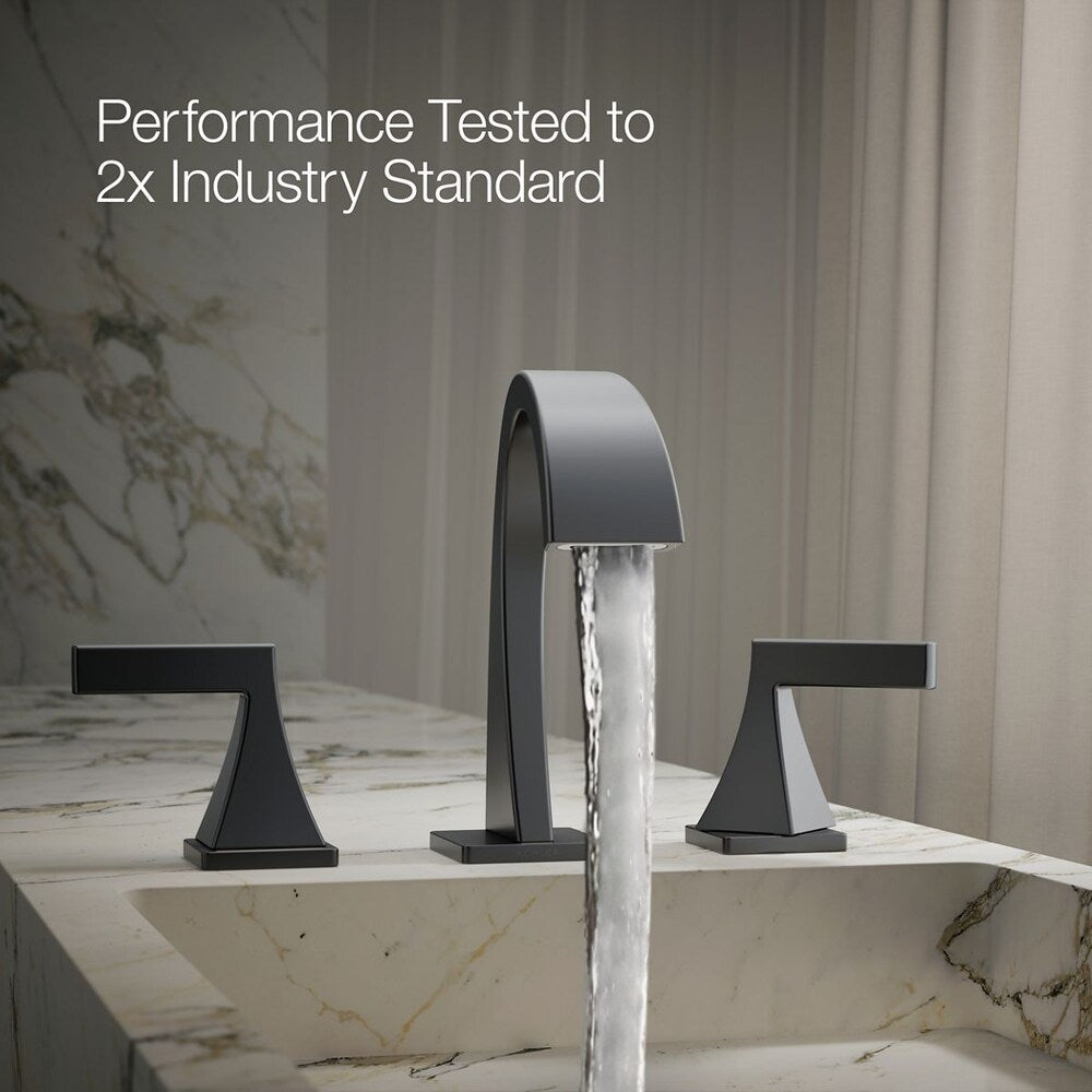 Robinet de salle de bain à 2 poignées espacées de 8 pouces Katun en noir mat