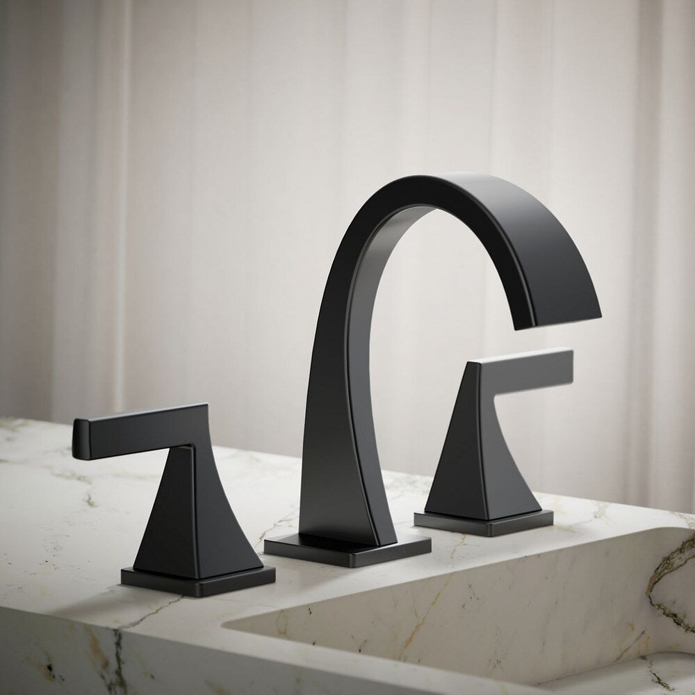 Robinet de salle de bain à 2 poignées espacées de 8 pouces Katun en noir mat