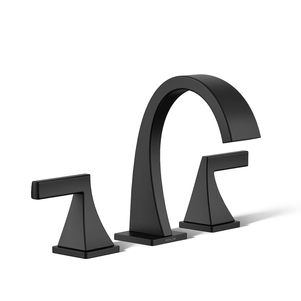 Robinet de salle de bain à 2 poignées espacées de 8 pouces Katun en noir mat