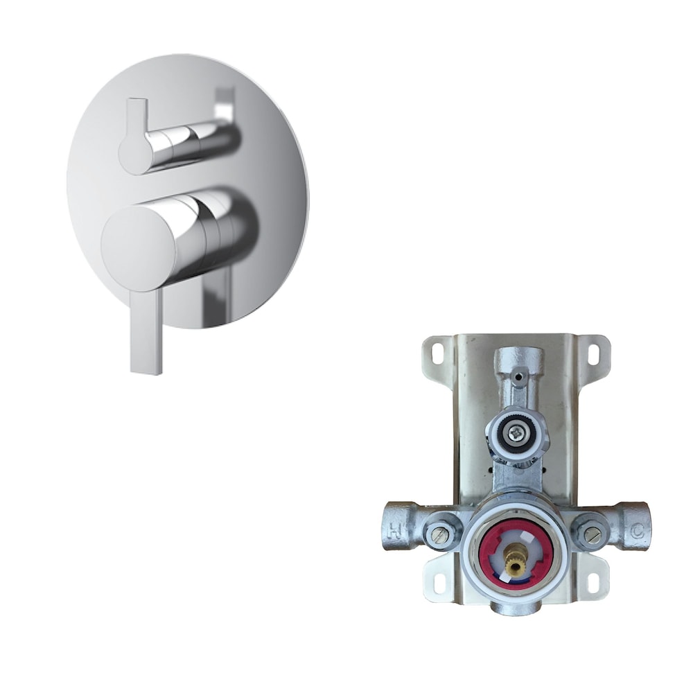 Round Shower Faucet with Sliding Rail in Chrome