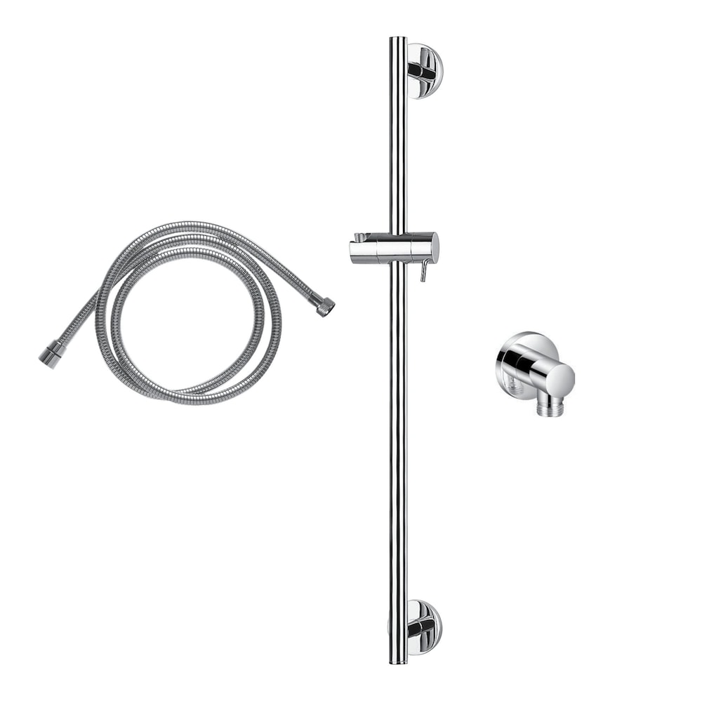 Round Shower Faucet with Sliding Rail in Chrome