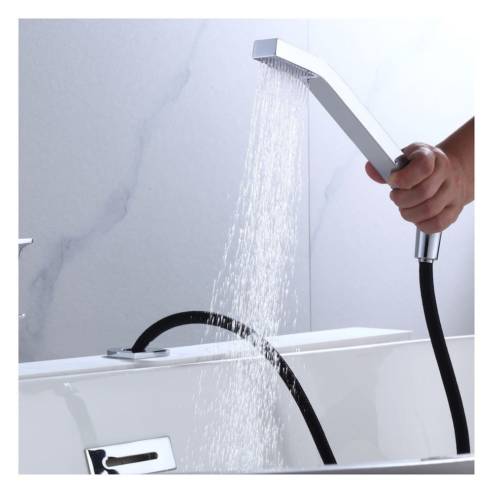 Roman Bathtub Faucet 4 Pieces with Hand Shower in Chrome