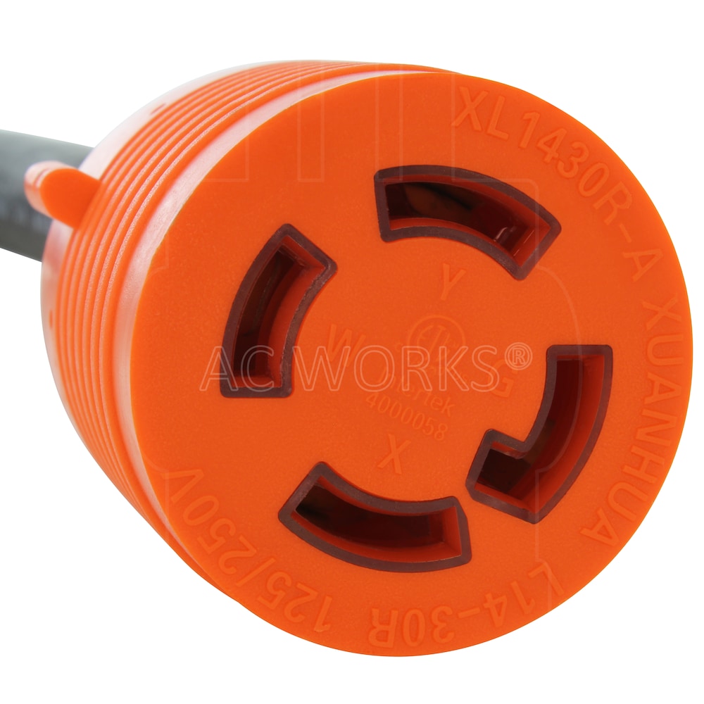 1.5ft 20A 4-Prong 125/250V L14-20P Plug to L14-30R 30A 4-Prong 125/250V Connector