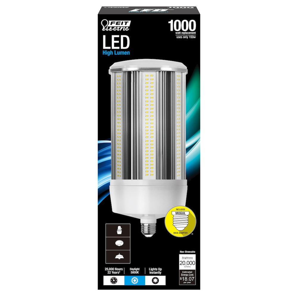 1000-Watt Eq CornCob E26 Base w/E39 Mogul Adaptor High Output LED Light Bulb 5000K Daylight (4-Pack)