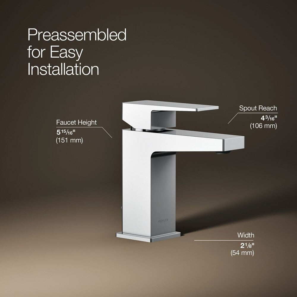 Robinet de lavabo de salle de bain Honesty à poignée unique, 0,5 GPM en chrome