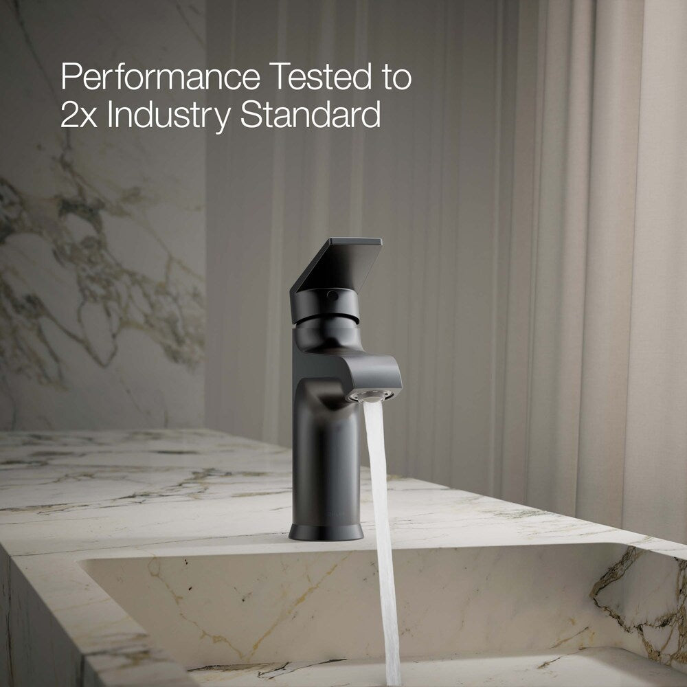 Robinet de lavabo de salle de bain à poignée unique et à trou unique Hint en noir mat