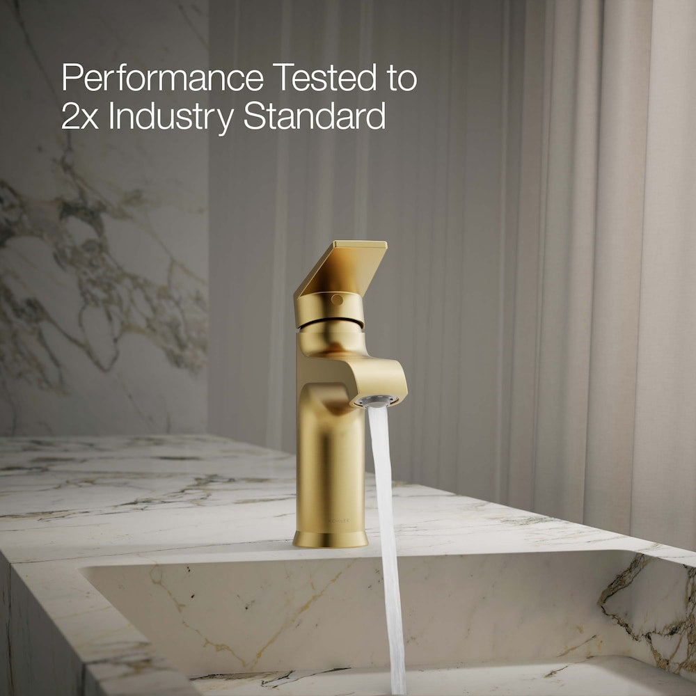 Robinet de lavabo de salle de bain à poignée unique Hint en or