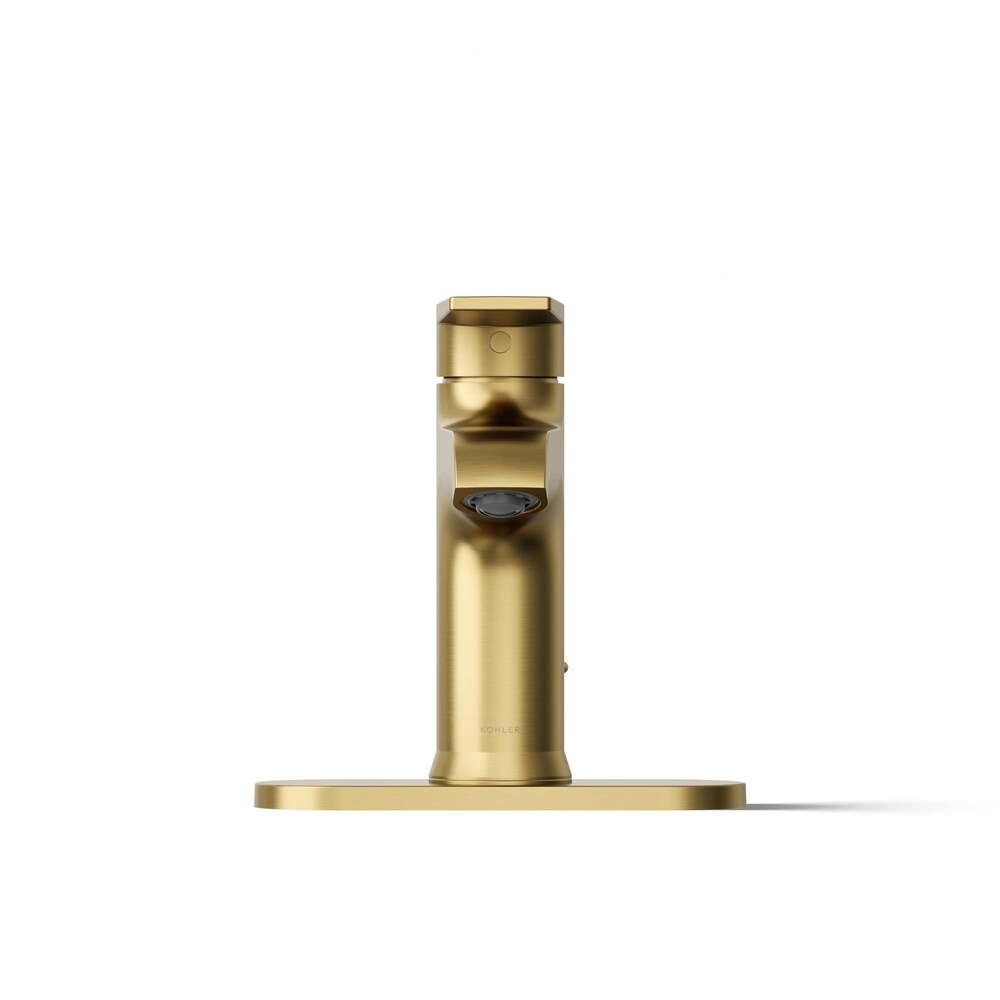 Robinet de salle de bain à poignée unique Hint avec plaque de pont en écusson doré