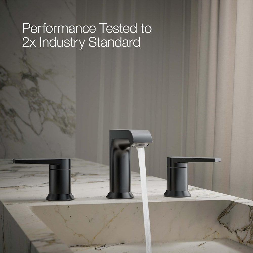 Robinet de lavabo de salle de bain à 2 poignées Hint en noir mat
