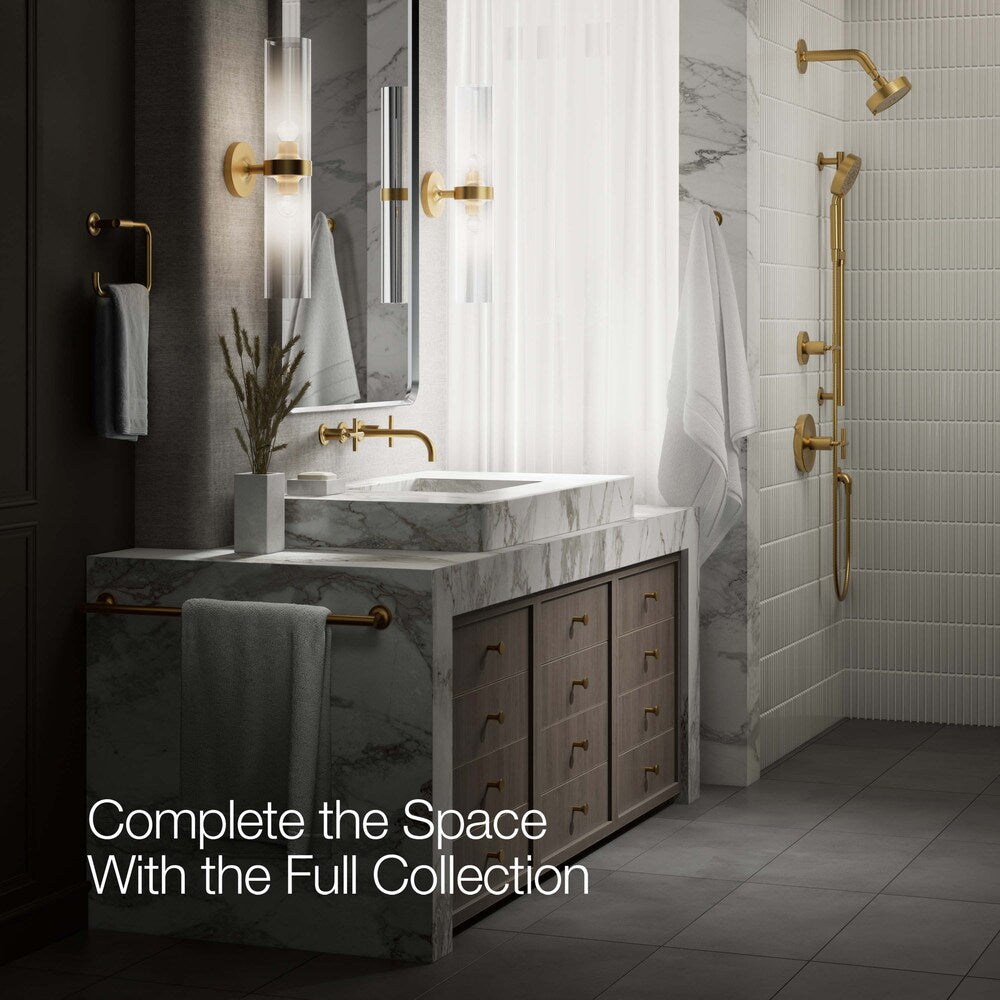 Purist 2-Handle 9 in. Wall-Mount Bathroom Sink Faucet with Cross Handles in Brass (Requires Valve)