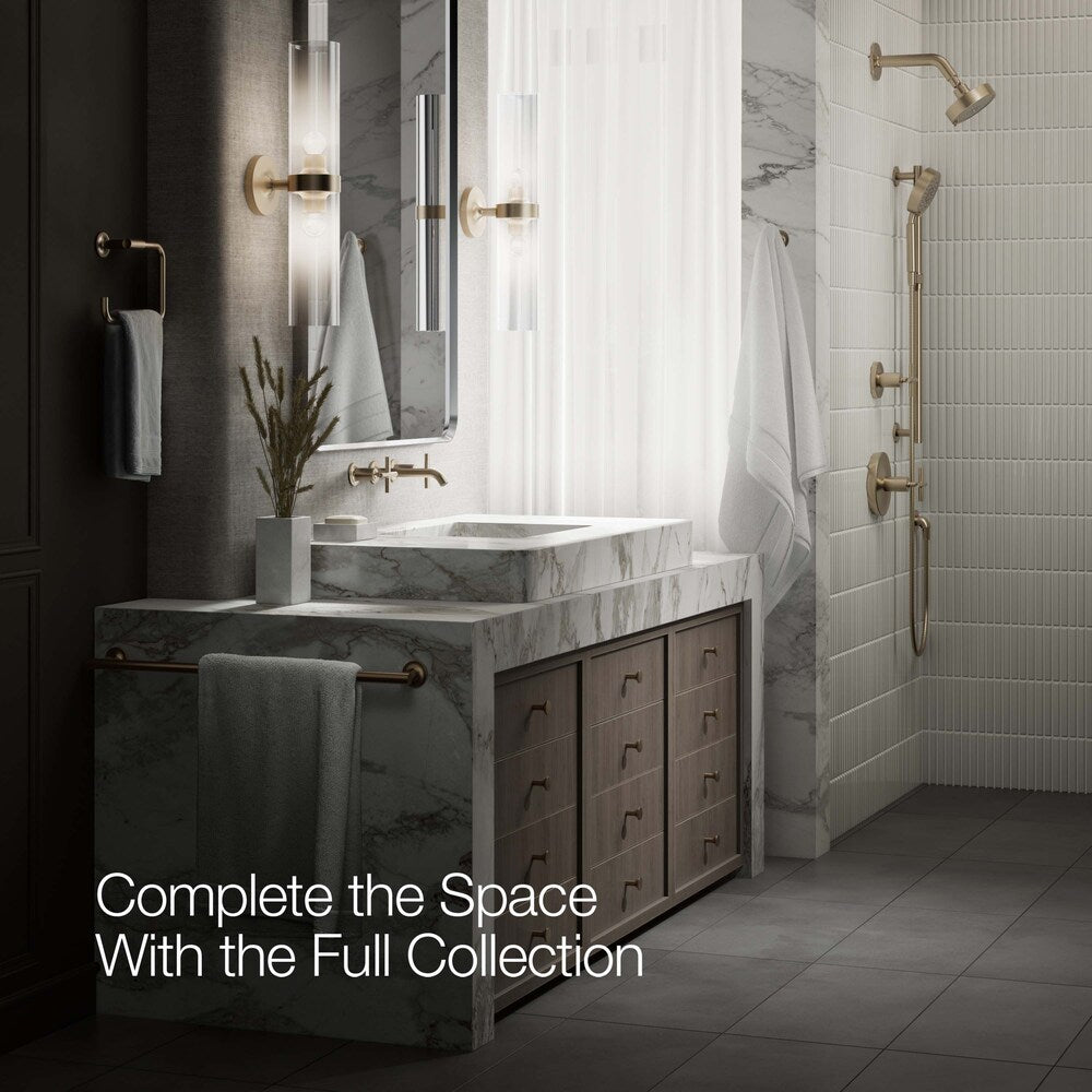 Robinet de lavabo de salle de bain mural à 2 poignées Purist, avec poignées croisées en bronze (nécessite une vanne)