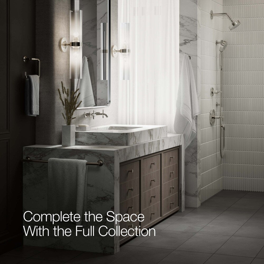 Purist 2-Handle Wall-Mount Bathroom Sink Faucet, with Cross Handles in Polished Nickel (Requires Valve)