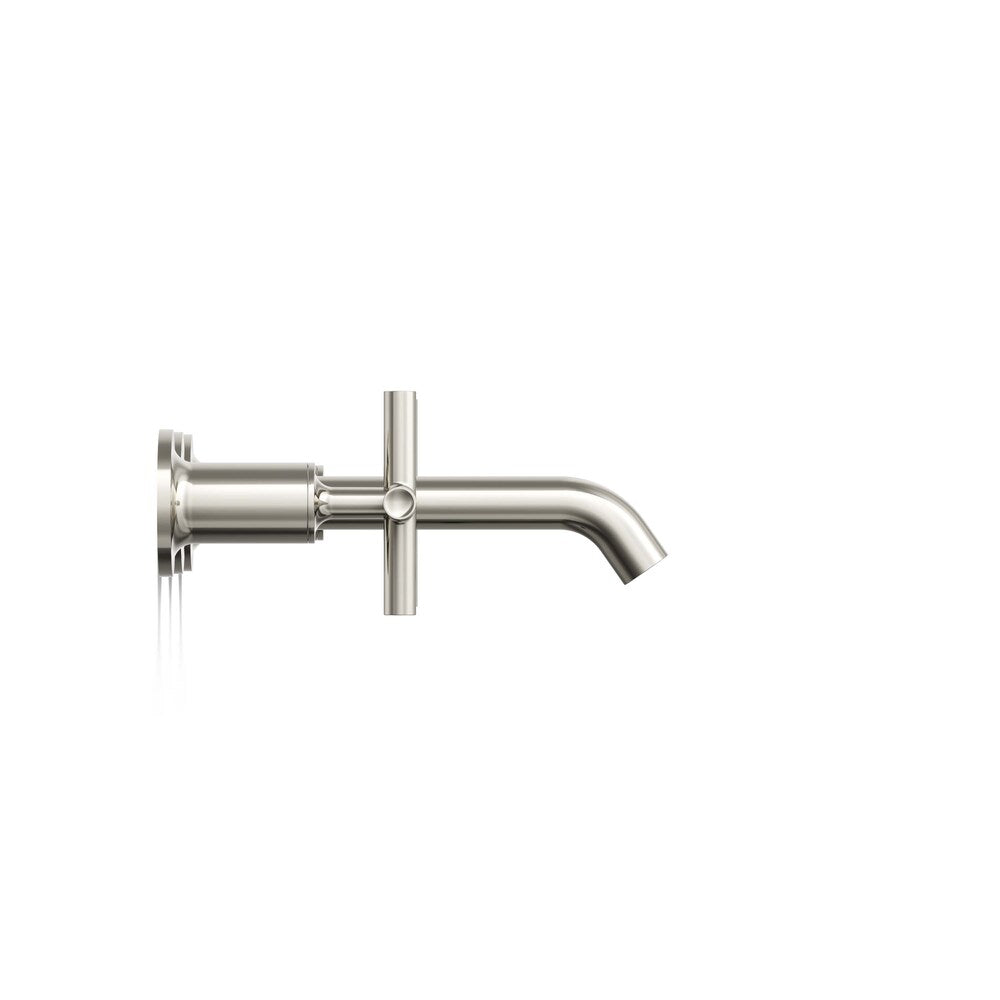 Purist 2-Handle Wall-Mount Bathroom Sink Faucet, with Cross Handles in Polished Nickel (Requires Valve)