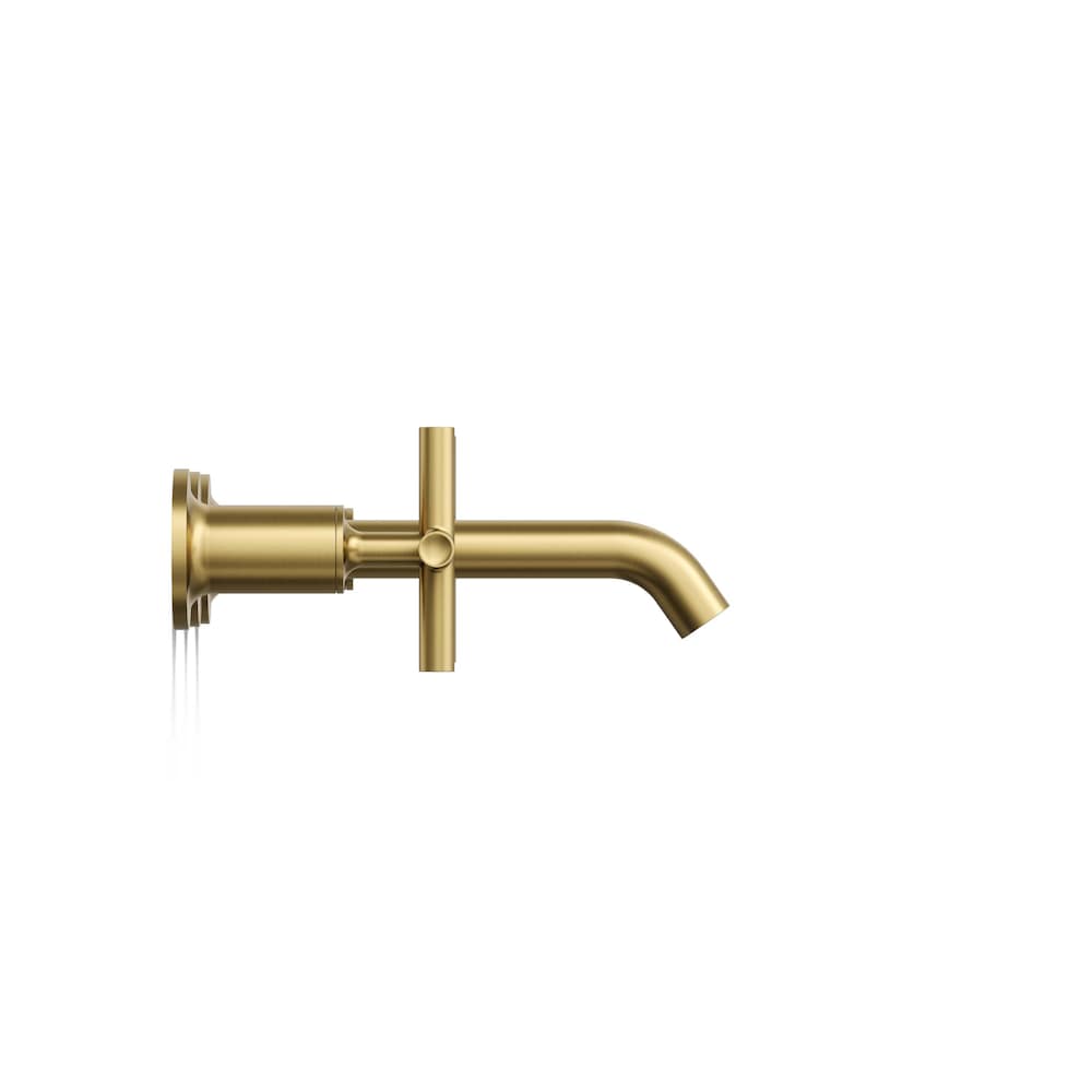 Robinet de lavabo de salle de bain mural à 2 poignées Purist, avec poignées croisées en laiton Moderene (nécessite une valve)