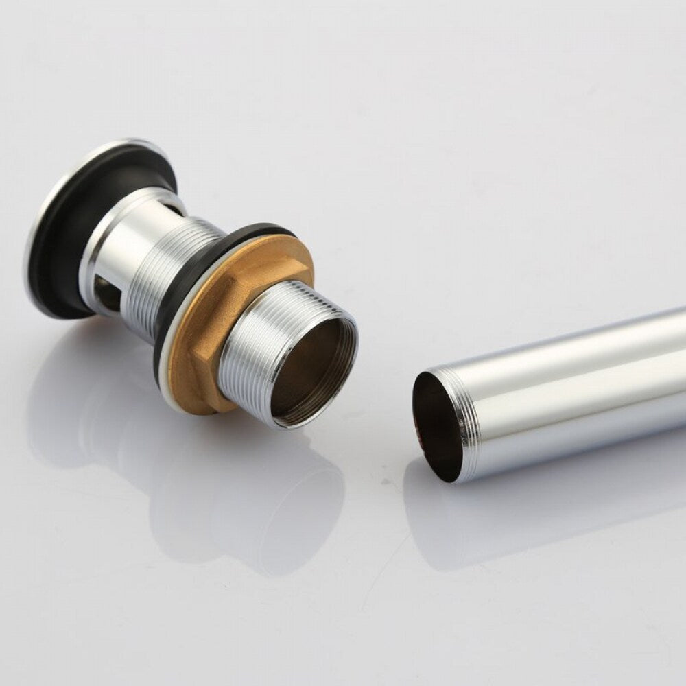 2.60-in. W Stainless Steel Bathroom Sink Drain With Overflow In Chrome AI-33592