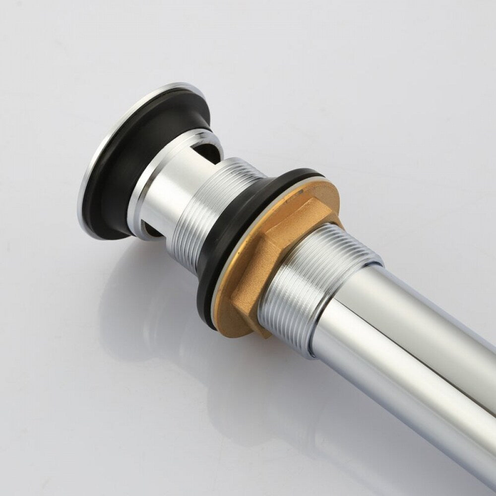 2.60-in. W Stainless Steel Bathroom Sink Drain With Overflow In Chrome AI-33592