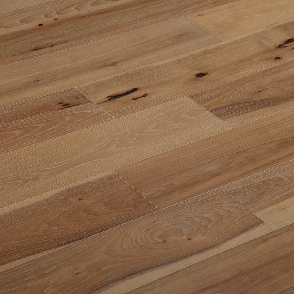 Sample-XXL Hickory White 3/8-inch T x 7.5-inch W x 6-inch L Engineered Hardwood Flooring