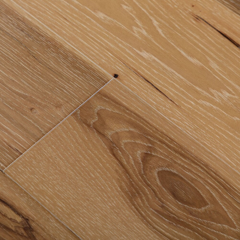 Sample-XXL Hickory White 3/8-inch T x 7.5-inch W x 6-inch L Engineered Hardwood Flooring