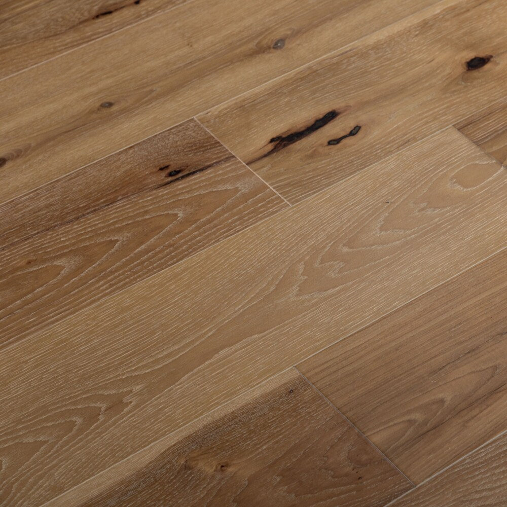 Sample-XXL Hickory White 3/8-inch T x 7.5-inch W x 6-inch L Engineered Hardwood Flooring