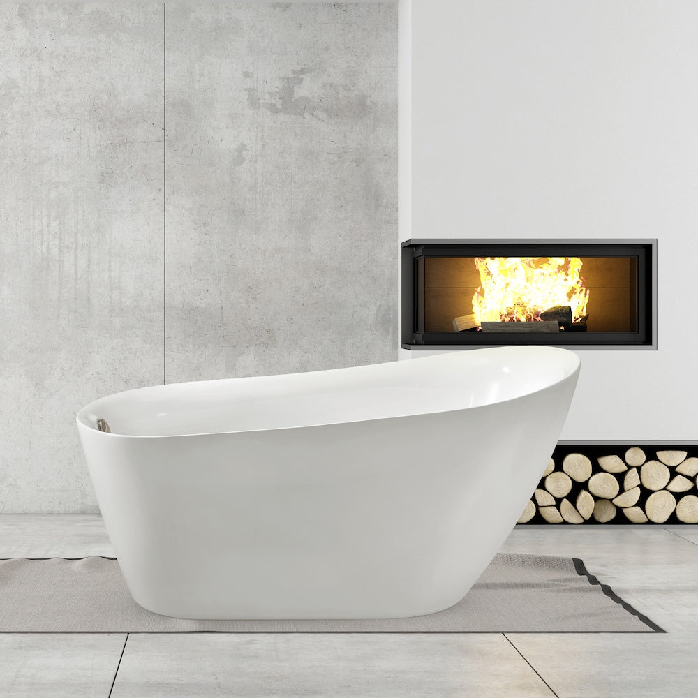 67 inch Streamline N281BNK Soaking Freestanding Bathtub and Tray with Internal Drain