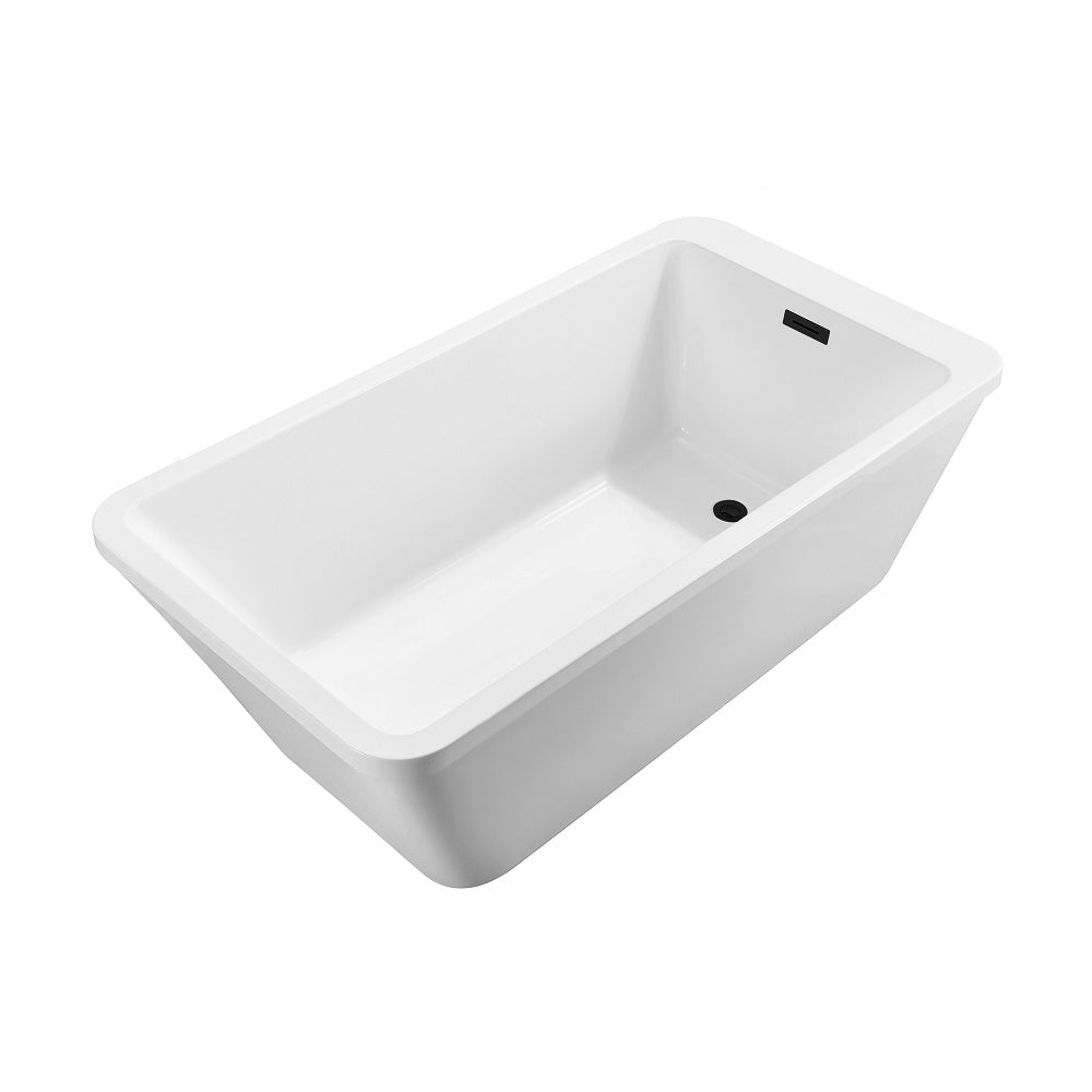 60 inch Streamline NPT9240BL Soaking Freestanding Bathtub with Internal Drain