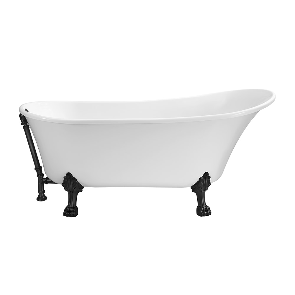 67 inch Streamline NPT9340BL-BL Soaking Clawfoot Bathtub with External Drain