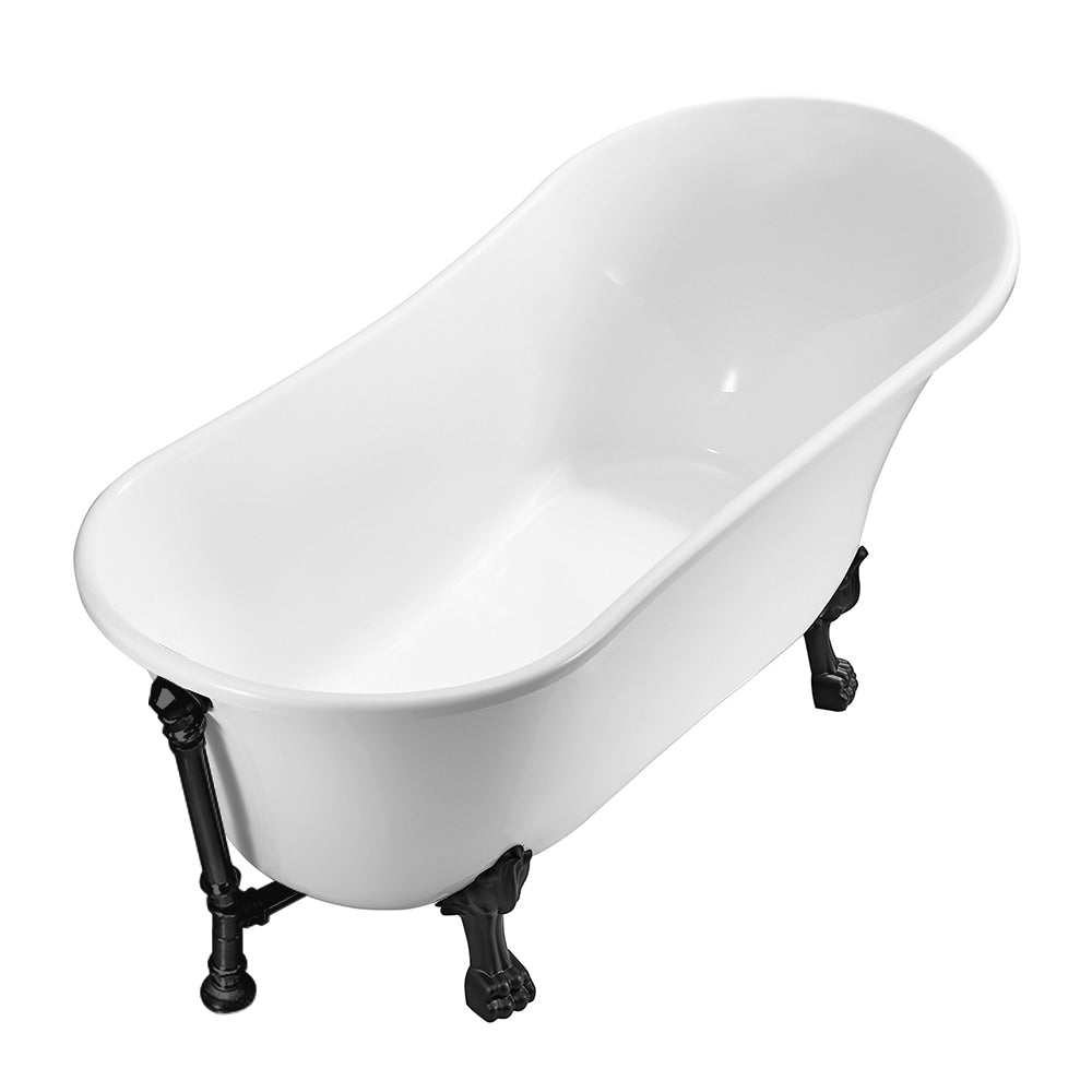 67 inch Streamline NPT9340BL-BL Soaking Clawfoot Bathtub with External Drain