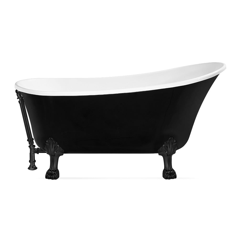 59 inch Streamline NPT9344BL-BL Clawfoot Bathtub with External Drain