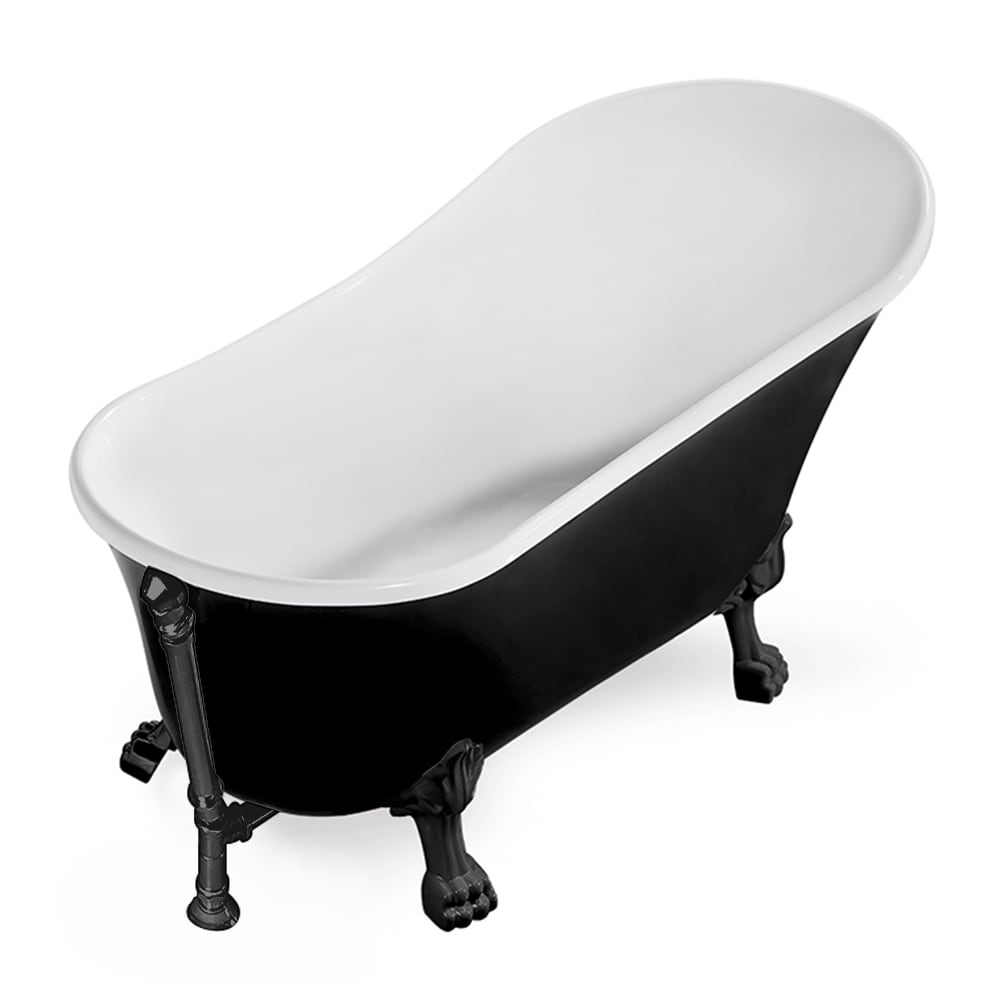 59 inch Streamline NPT9344BL-BL Clawfoot Bathtub with External Drain
