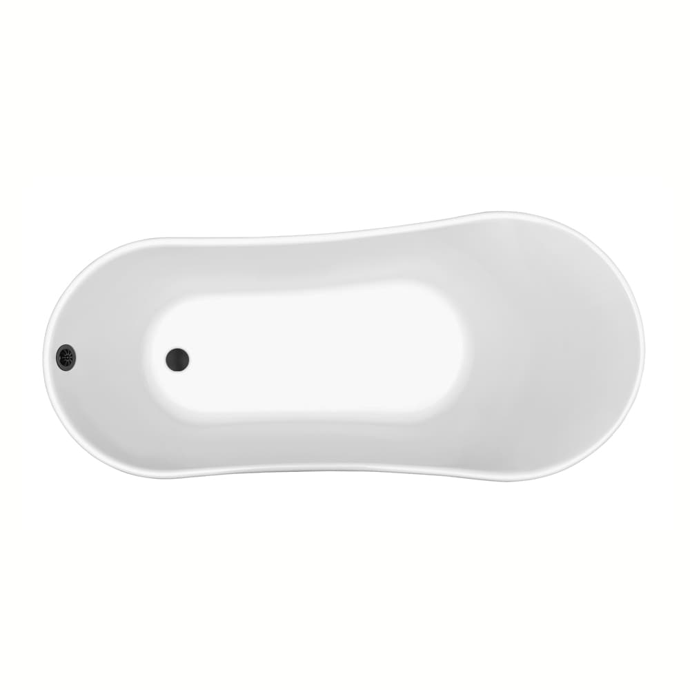 59 inch Streamline NPT9344BL-BL Clawfoot Bathtub with External Drain