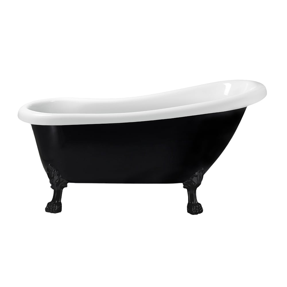 Baignoire sur pattes Streamline NPT9481BL-BL de 61 pouces avec drain interne