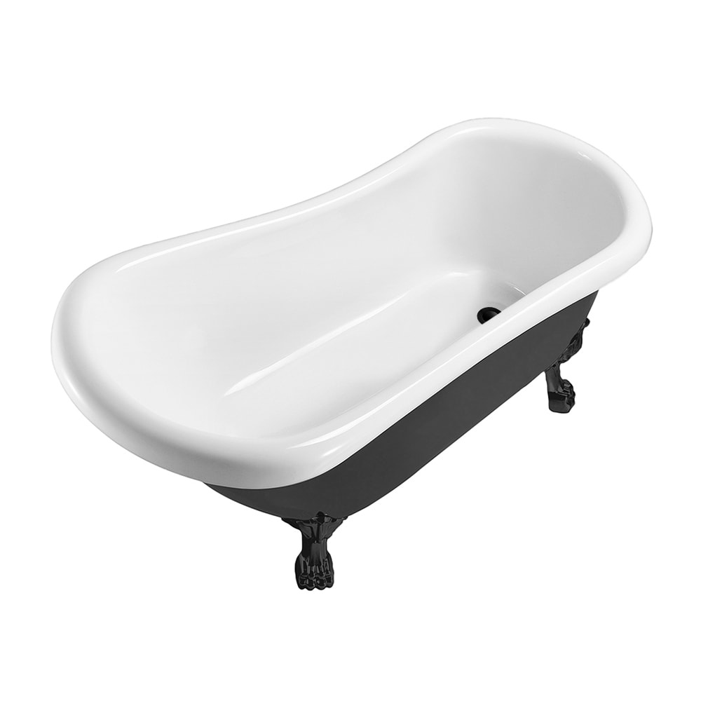 61 inch Streamline NPT9481BL-BL Clawfoot Bathtub with Internal Drain