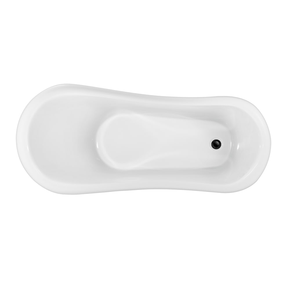 Baignoire sur pattes Streamline NPT9481BL-BL de 61 pouces avec drain interne