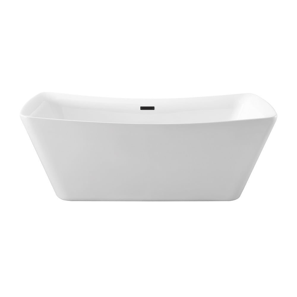 67 inch Streamline NPT9541BL Soaking Freestanding Bathtub with Internal Drain