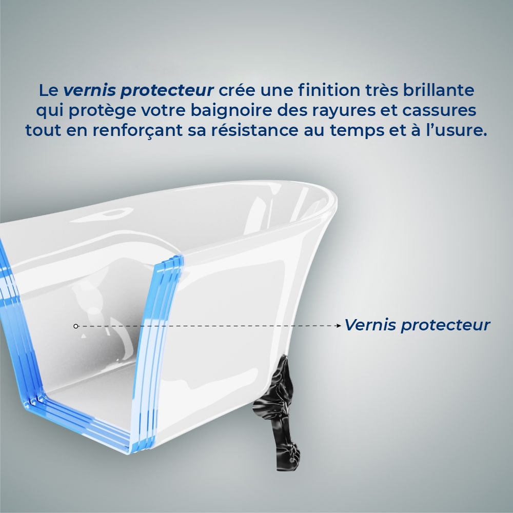 Baignoire sur pattes Streamline NPT9481BL-BL de 61 pouces avec drain interne