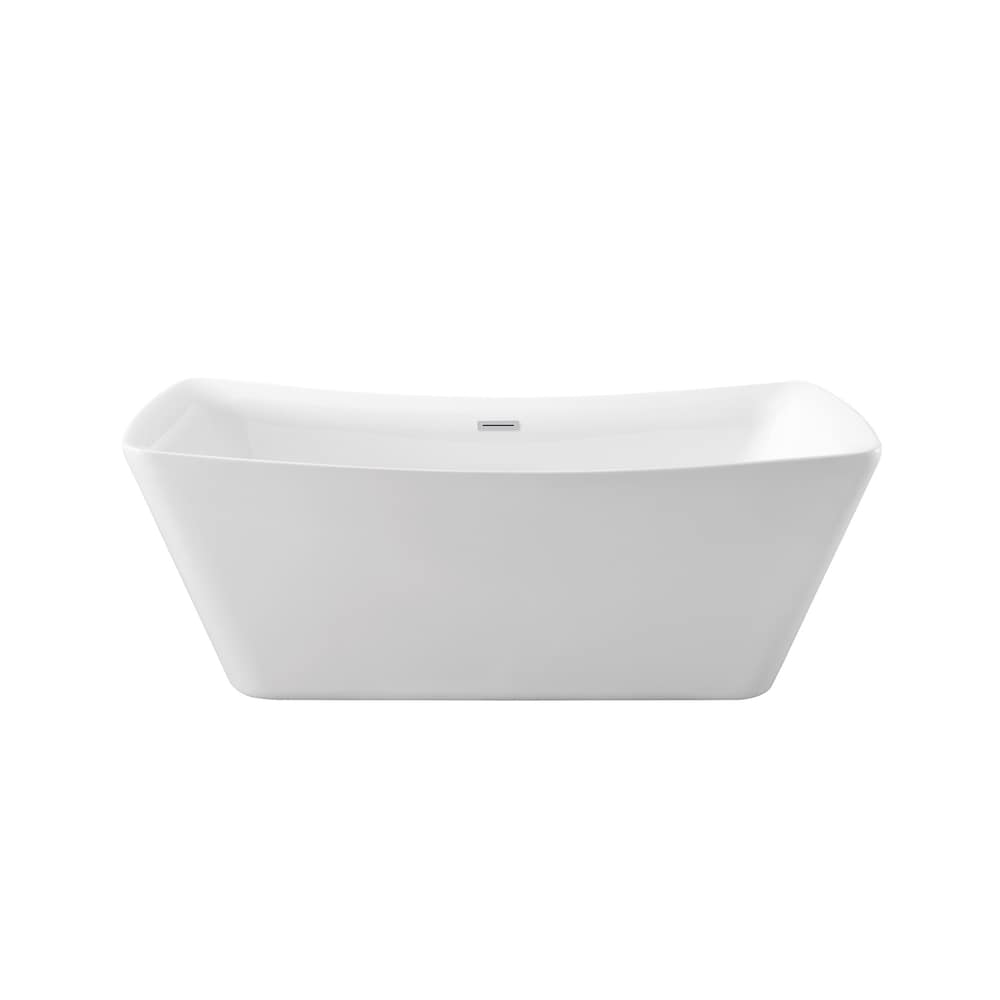 62 inch Streamline NPT9540CH Soaking Freestanding Bathtub with Internal Drain