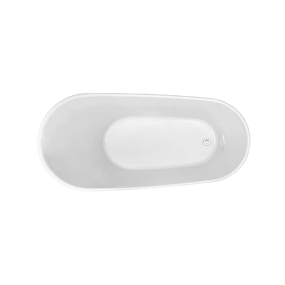 59 inch Streamline NPT9820CH Soaking Freestanding Bathtub with Internal Drain