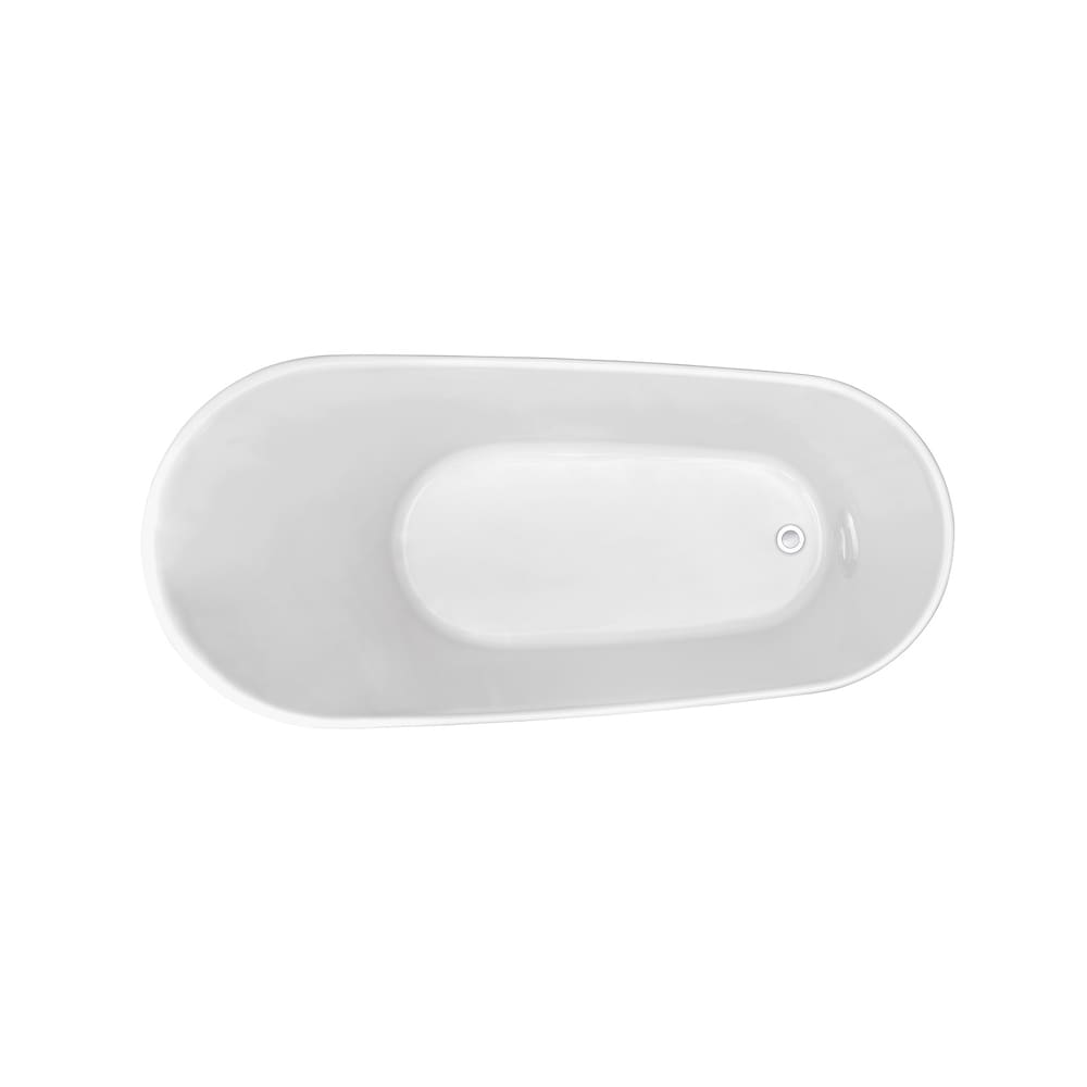 63 inch Streamline NPT9821CH Soaking Freestanding Bathtub with Internal Drain