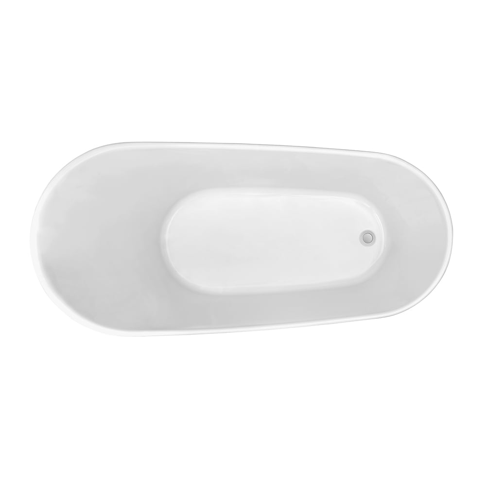 59 inch Streamline NPT9820WH Soaking Freestanding Bathtub with Internal Drain