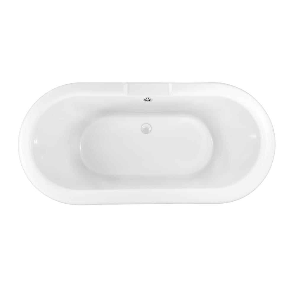 59 inch Streamline NPT91120WH-WH Clawfoot Bathtub with External Drain