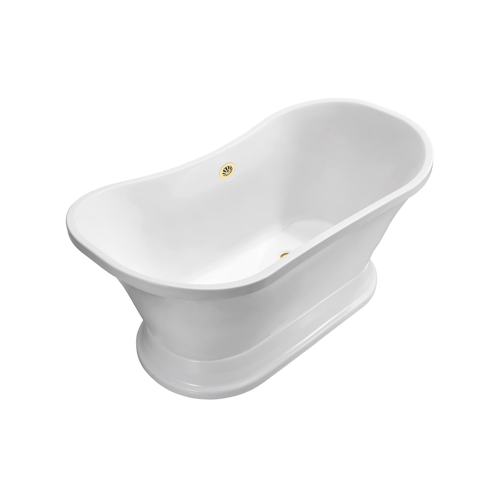 68 inch Streamline NPT9201GLD Soaking Freestanding Bathtub with External Drain