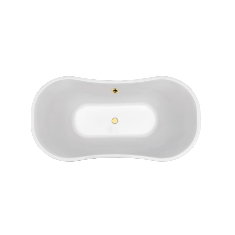 68 inch Streamline NPT9201GLD Soaking Freestanding Bathtub with External Drain