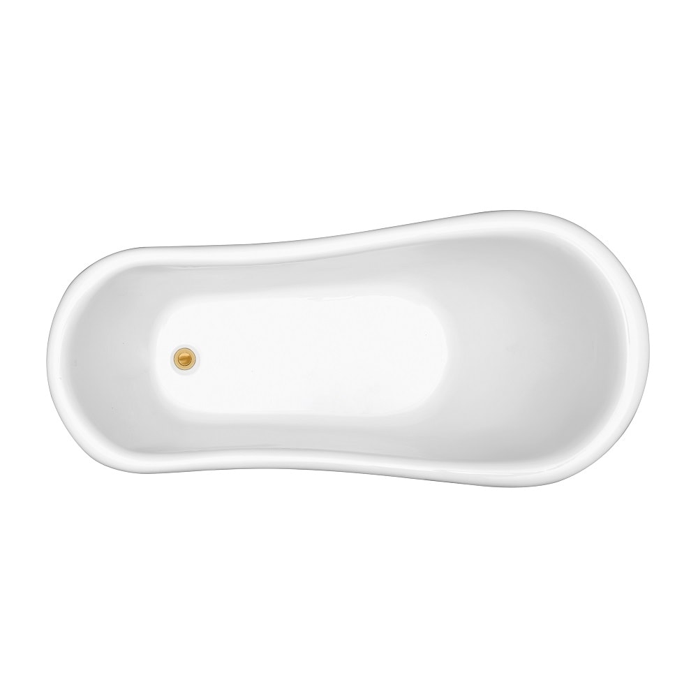 61 inch Streamline NPT9480GLD-GLD Soaking Clawfoot Bathtub with Internal Drain